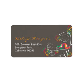 夏お洒落キスをするの鳥の結婚住所 ラベル