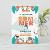 夏お祝いパーティーフライヤーテンプレート 招待状 (スタンド正面)