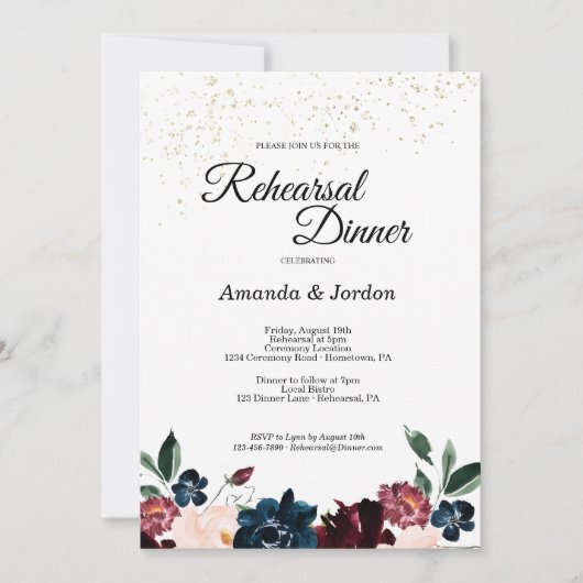 夏お祝いリハーサルディナー招待状 招待状 (正面)