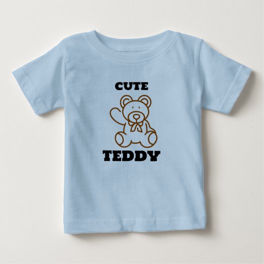 夏かわいいクマのテディキッズ ベビーTシャツ (正面)