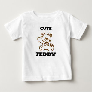 夏かわいいテディベア乳児 ベビーTシャツ