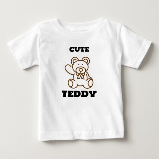 夏かわいいテディベア乳児 ベビーTシャツ (正面)