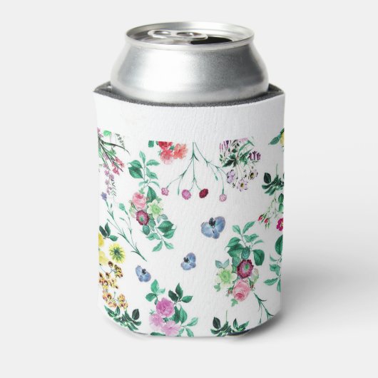 夏かわいらしのフローラパーソナライズされた 缶クーラー (缶裏面)