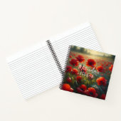 夏かわいらしの日に赤いポピー畑 ノートブック (内部)