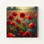 夏かわいらしの日に赤いポピー畑 ノートブック (裏面)
