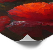 夏かわいらしの日に赤いポピー畑 ポスター (角)