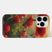 夏かわいらしの日に赤いポピー畑 iPhoneケース (裏面横)
