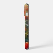 夏かわいらしの日の赤いポピー畑モノグラムの iPhone 15ケース (左側面)