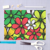 夏かわいらしの花の明るいグループ 薄葉紙 (クラフト)