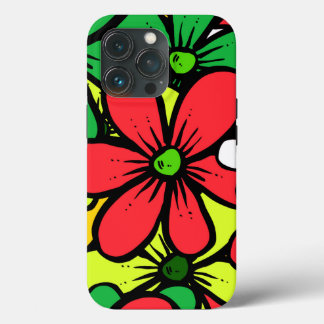 夏かわいらしの花の明るいグループ iPhone 13 PROケース