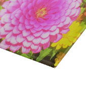 夏かわいらし園のピンクの丸《植物》百日草 カッティングボード (角)