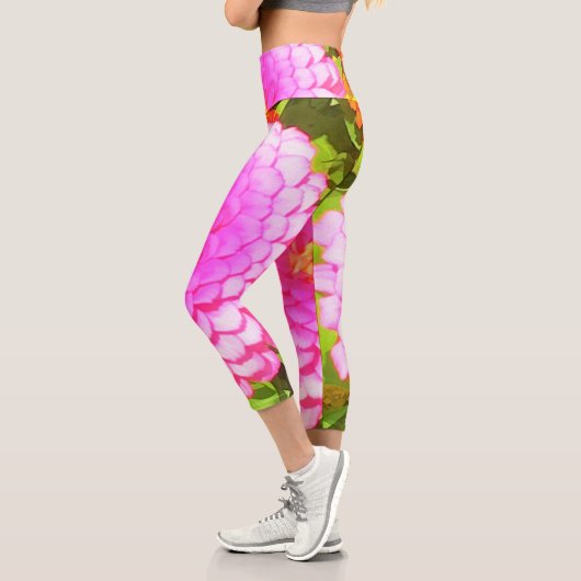 夏かわいらし園のピンクの丸《植物》百日草 カプリレギンス (左)