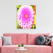 夏かわいらし園のピンクの丸《植物》百日草 キャンバスプリント (インサイチュ (リビング))