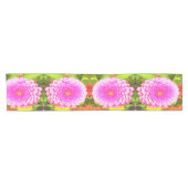 夏かわいらし園のピンクの丸《植物》百日草 ショートテーブルランナー (横)