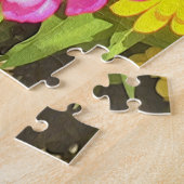 夏かわいらし園のピンクの丸《植物》百日草 ジグソーパズル (側面)