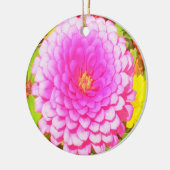 夏かわいらし園のピンクの丸《植物》百日草 セラミックオーナメント (左)