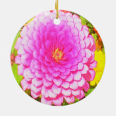 夏かわいらし園のピンクの丸《植物》百日草 セラミックオーナメント (裏面)