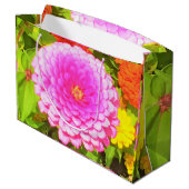 夏かわいらし園のピンクの丸《植物》百日草 ラージペーパーバッグ (裏面アングル)