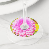 夏かわいらし園のピンクの丸《植物》百日草 ワイングラスタグ (クローズアップ)