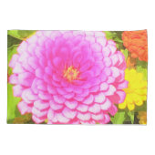 夏かわいらし園のピンクの丸《植物》百日草 枕カバー (裏面)