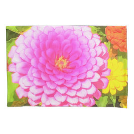 夏かわいらし園のピンクの丸《植物》百日草 枕カバー