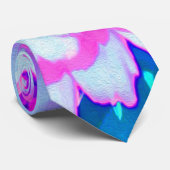 夏かわいらし園の紫とピンクの《植物》百日草 ネクタイ (ロール)