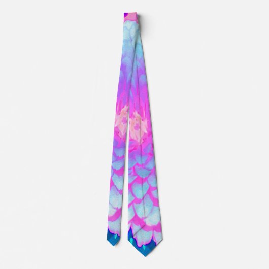 夏かわいらし園の紫とピンクの《植物》百日草 ネクタイ (裏面)