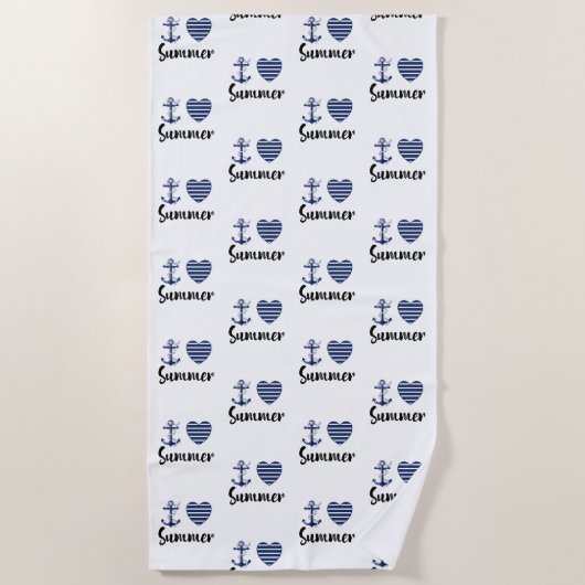 夏が大好き ビーチタオル (正面)