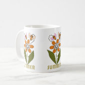 夏が好きなミツバチと私も大好き コーヒーマグカップ (正面左)