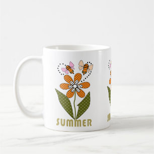 夏が好きなミツバチと私も大好き コーヒーマグカップ