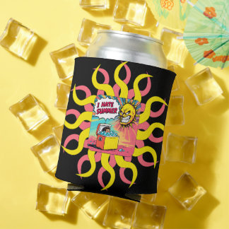 夏が嫌い！面白いコミックスタイルのイラスト 缶クーラー