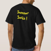 夏が嫌い！面白いコミックスタイルのイラスト Tシャツ (裏面)