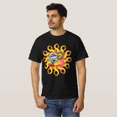 夏が嫌い！面白いコミックスタイルのイラスト Tシャツ (正面フル)