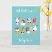 夏が早く良くなるアイスクリームカード カード (黄色い花)