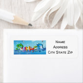 「夏が来た」差出人住所ラベル ラベル (インサイチュ)