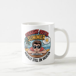 夏が終わっちゃった 面白いバックトゥスクール コーヒーマグカップ