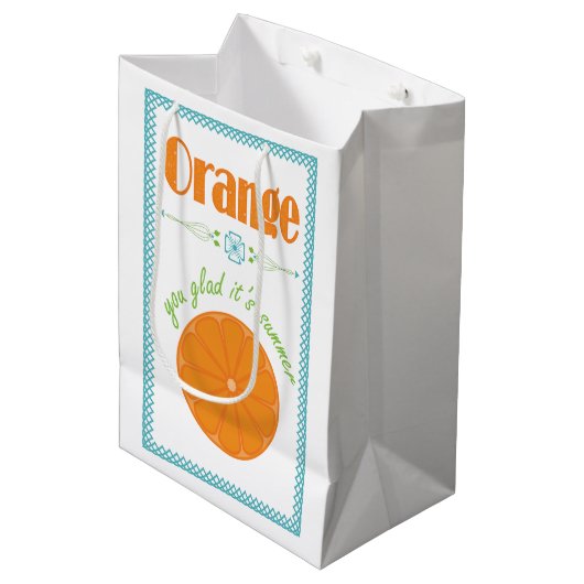 夏が終わって嬉しいオレンジ ミディアムペーパーバッグ (正面アングル)