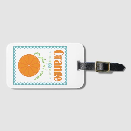 夏が終わって嬉しいオレンジ ラゲッジタグ (正面横)