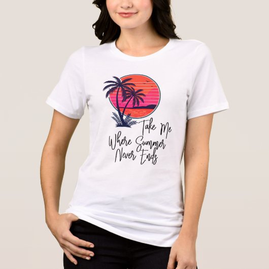 夏が終わらない場所に連れてって トライブレンドTシャツ (正面)