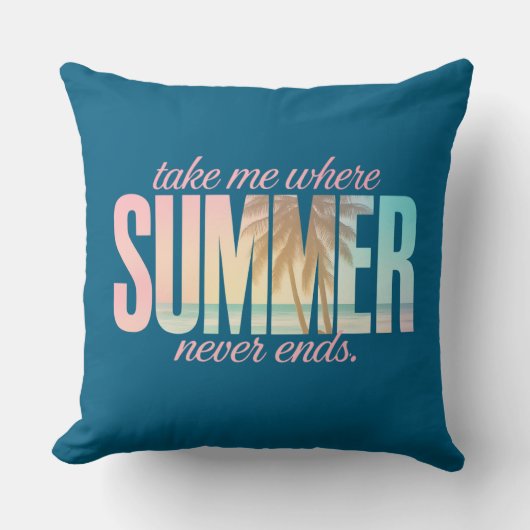「夏が終わらない所に連れて行け」熱帯引用文 クッション (正面)
