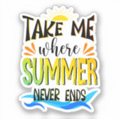 夏が終わらない所へ連れて行カラフルけ シール (正面)