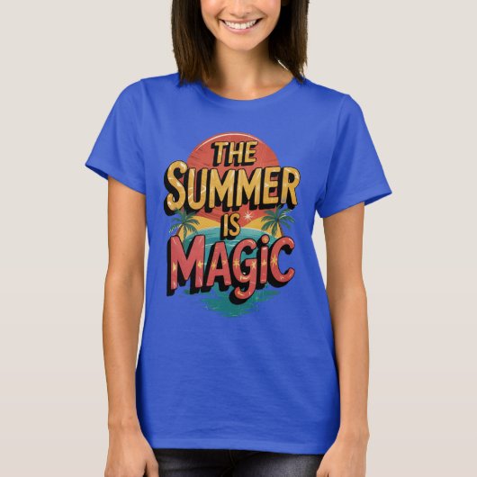 夏が魔法のすてきな楽しみTシャツ Tシャツ (正面)