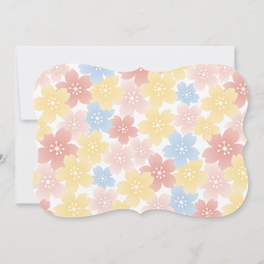 夏こけし人形 – かわいい芸者の誕生日パーティー 招待状 (裏面)