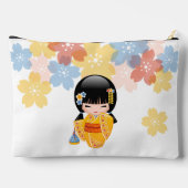 夏こけし人形 – 黄色い着物芸者ガール アクセサリーポーチ (裏面)