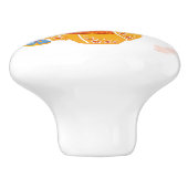 夏こけし人形 – 黄色い着物芸者ガール セラミックノブ (側面)