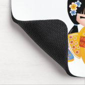 夏こけし人形 – 黄色い着物芸者ガール マウスパッド (コーナー)