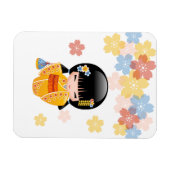 夏こけし人形 – 黄色い着物芸者ガール マグネット (横)