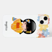 夏こけし人形 – 黄色い着物芸者ガール Case-Mate iPhoneケース (裏面 (横))