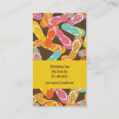夏とおもしろいのカラフルビーチビーチサンダルパターン 名刺 (裏面)