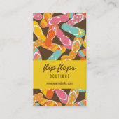 夏とおもしろいのカラフルビーチビーチサンダルパターン 名刺 (正面)